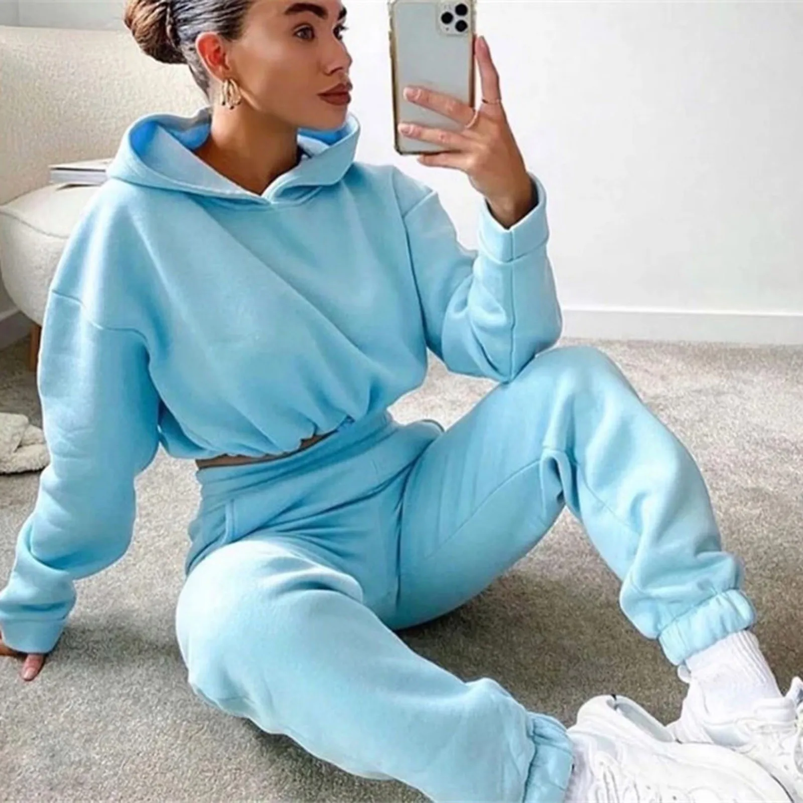 Winter Set with Loose Hoodie and Pants