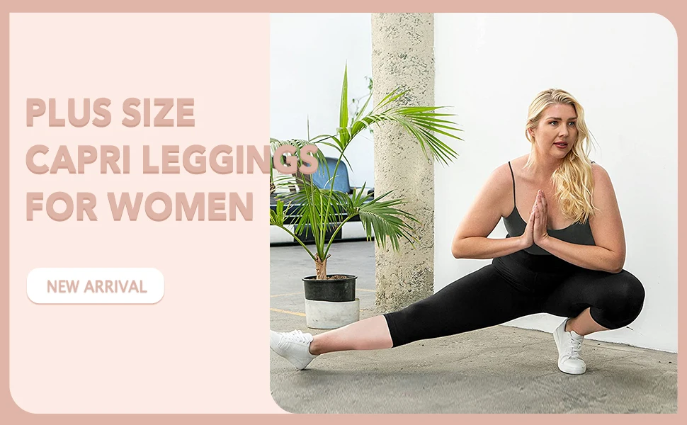 Plus Size High Waist Capri Leggings