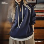 Navy Half-Zip Stand Collar Sweatshirt