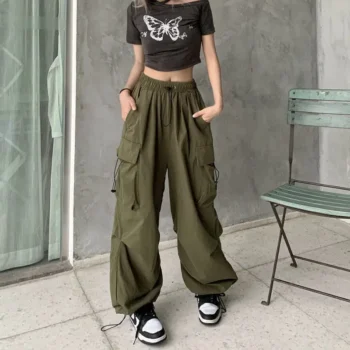 Casual Solid Cargo Pants