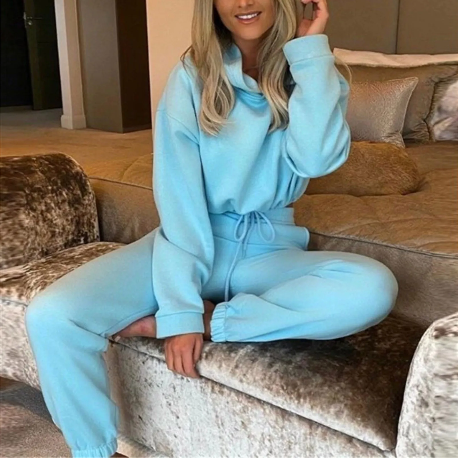 Winter Set with Loose Hoodie and Pants