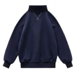 Navy Half-Zip Stand Collar Sweatshirt — Image 6