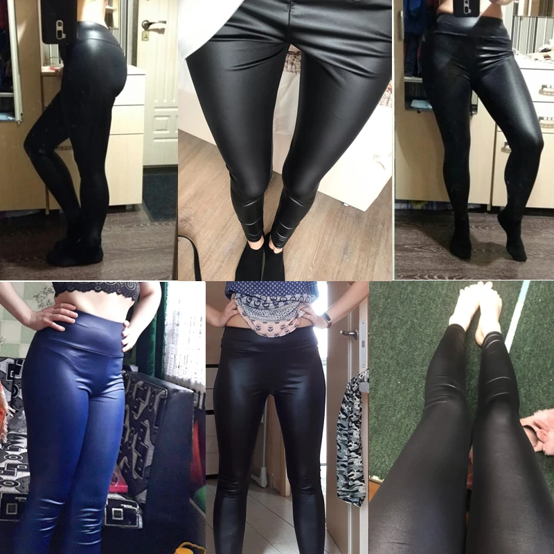 Faux Leather High-Waisted Pants — Image 9