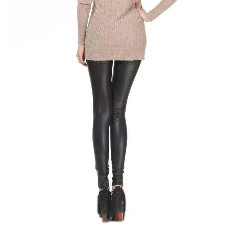 Faux Leather High-Waisted Pants — Image 13