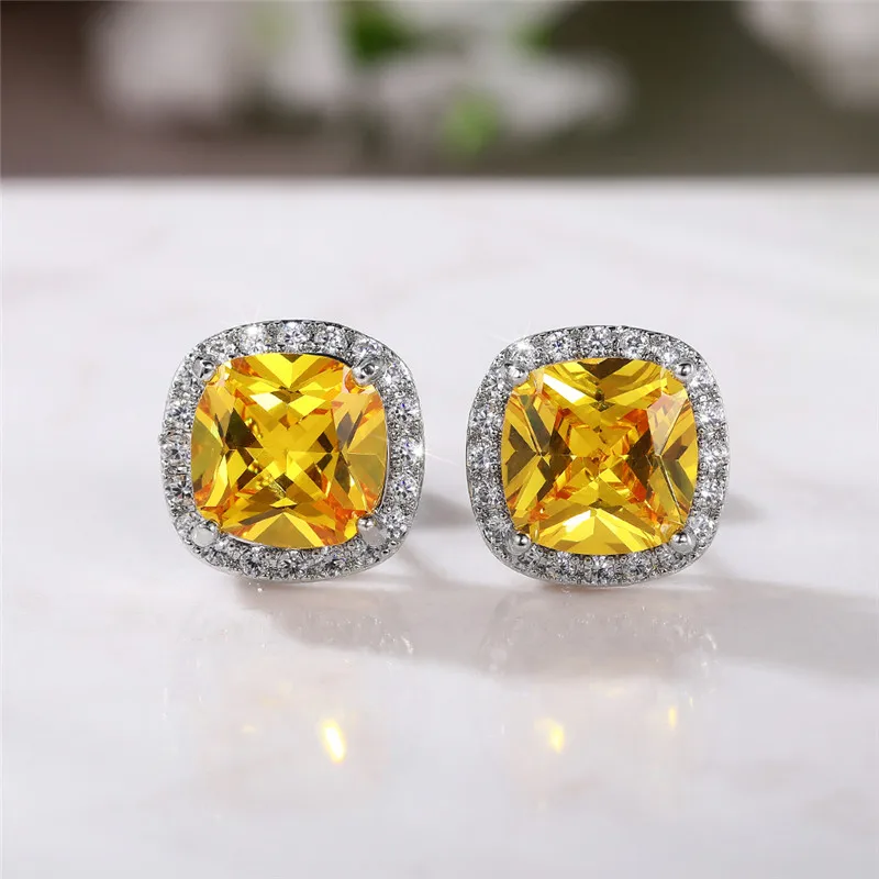 Shiny Zircon Clip-On Earrings