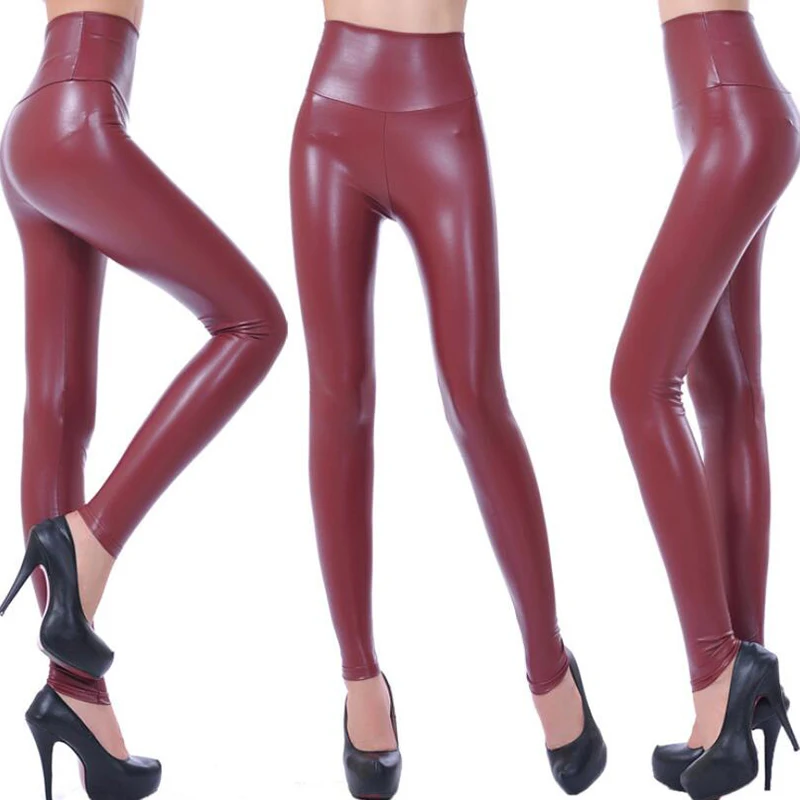 Faux Leather High-Waisted Pants — Image 16
