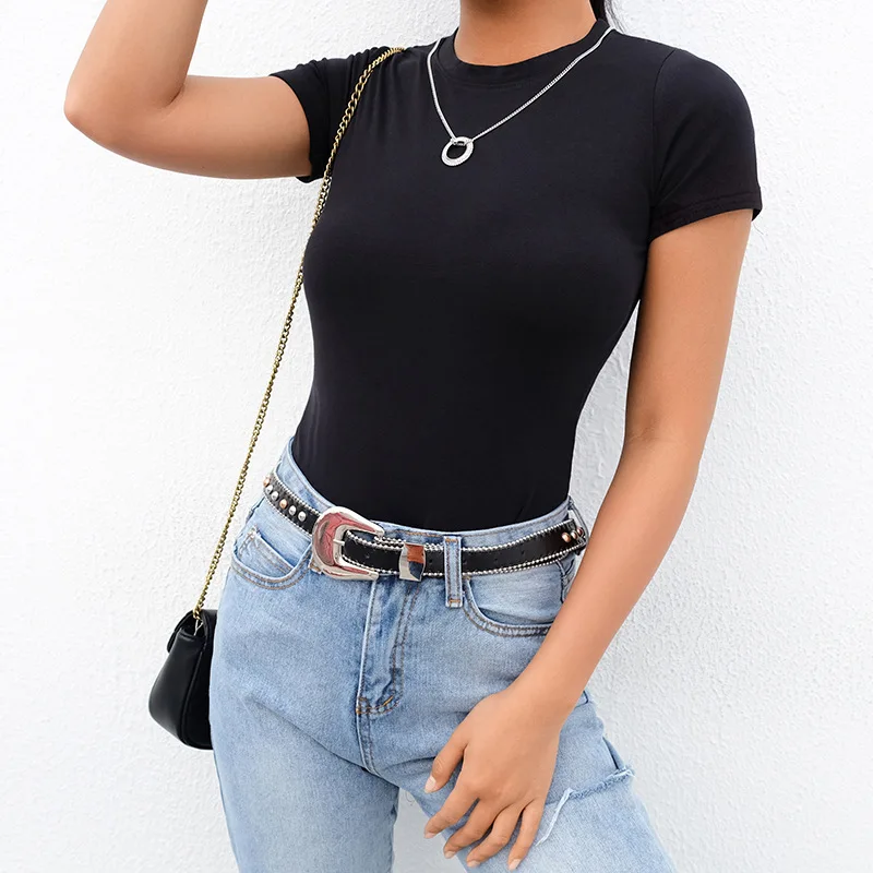 Black and White Short Sleeve Bodysuit