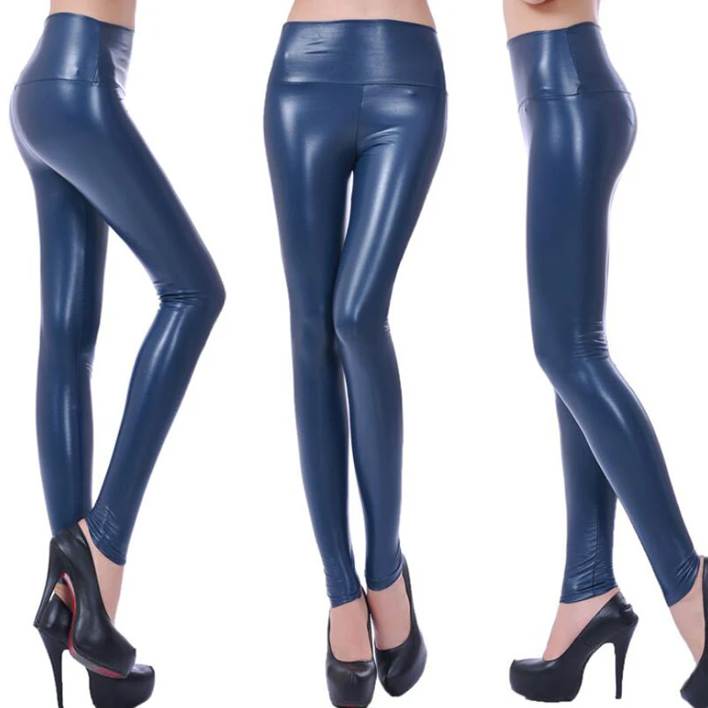 Faux Leather High-Waisted Pants — Image 17