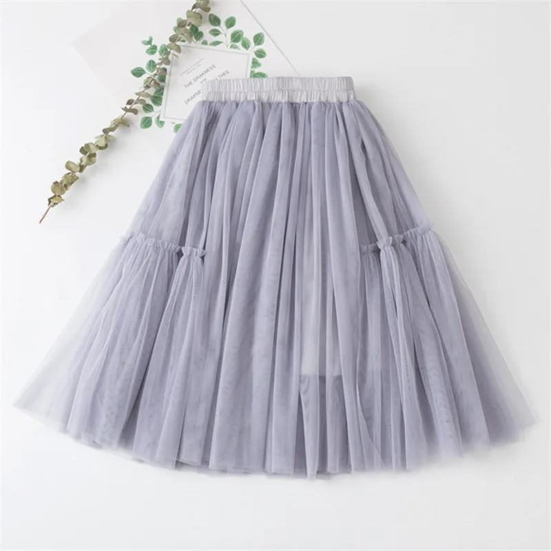 Girls' Lace Cotton Pleated Skirt