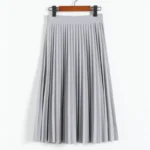 Solid High-Waisted Pleated Skirt — Image 2