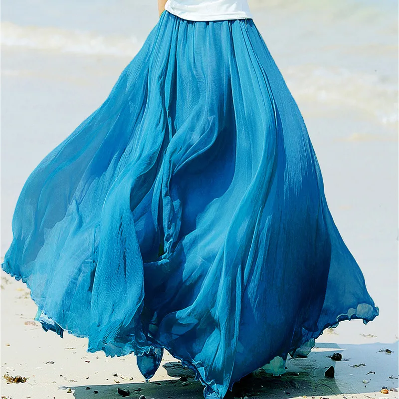 Floor-Length Chiffon Skirt