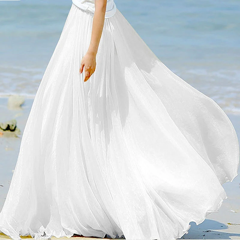 Floor-Length Chiffon Skirt