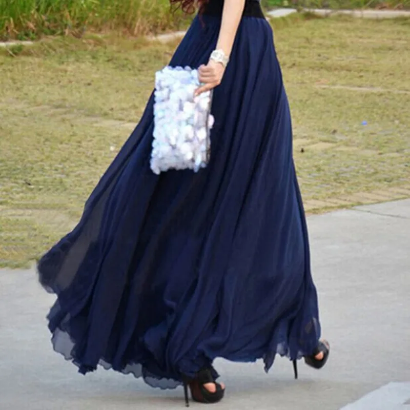 Floor-Length Chiffon Skirt