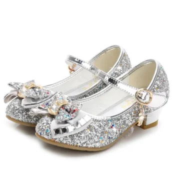 Girls' Leather Shoes with Bow