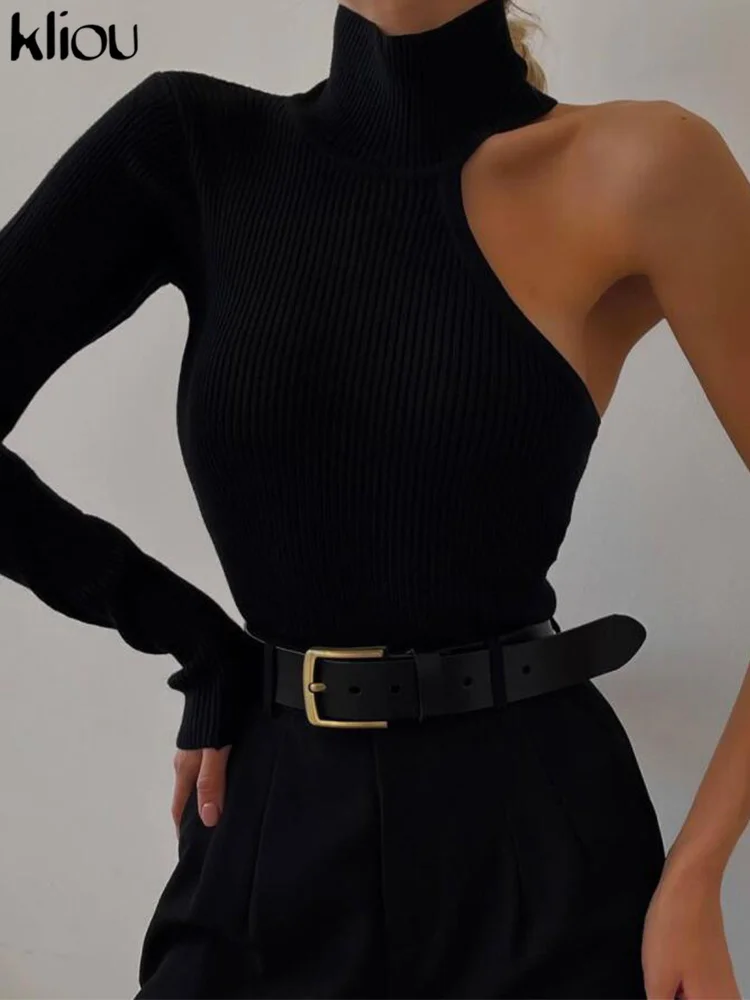 Solid Knitted Turtleneck Bodysuit