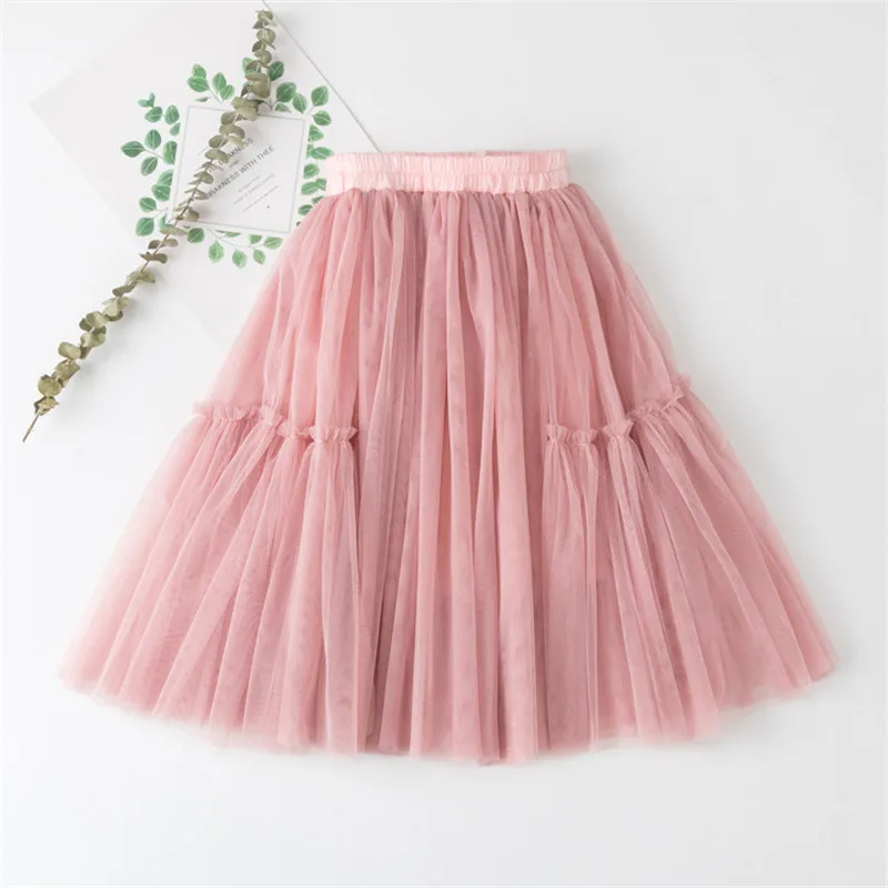 Girls' Lace Cotton Pleated Skirt