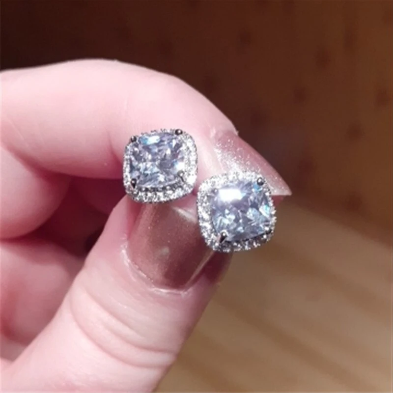 Shiny Zircon Clip-On Earrings