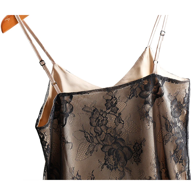 Lace V-Neck Top with Thin Straps