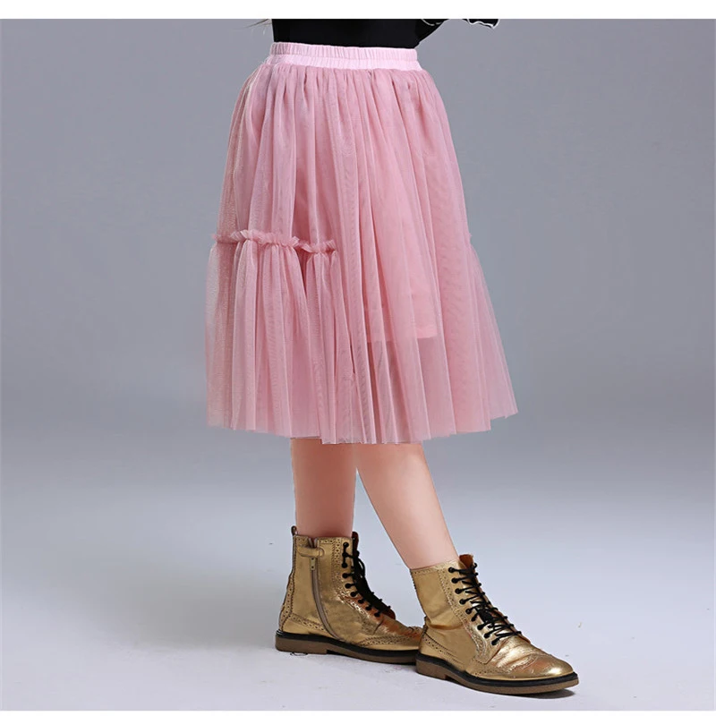 Girls' Lace Cotton Pleated Skirt