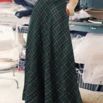 Long Plaid Skirt for Autumn