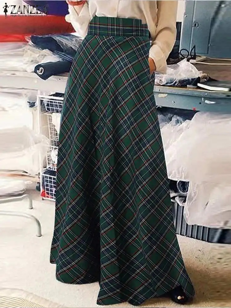 Long Plaid Skirt for Autumn