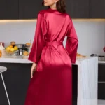 روب أنيق بأكمام طويلة ورقبة V — صورة 2