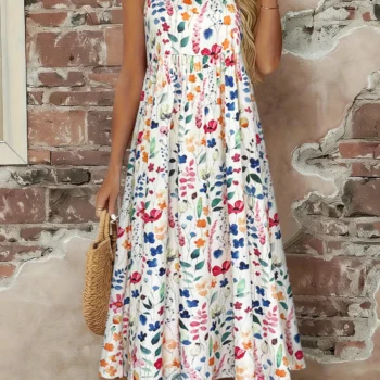 Floral Sleeveless Midi Dress