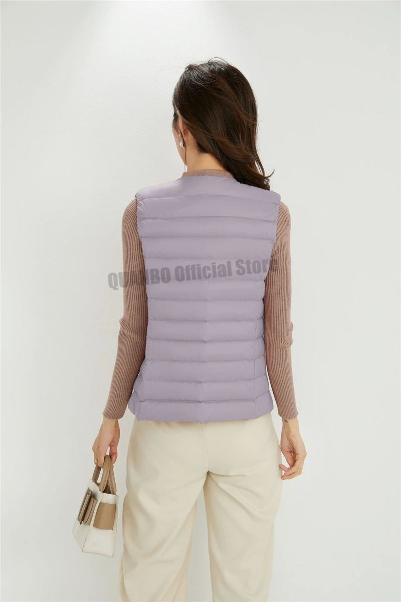 Lightweight Sleeveless Down Vest with Full Opening and Pockets