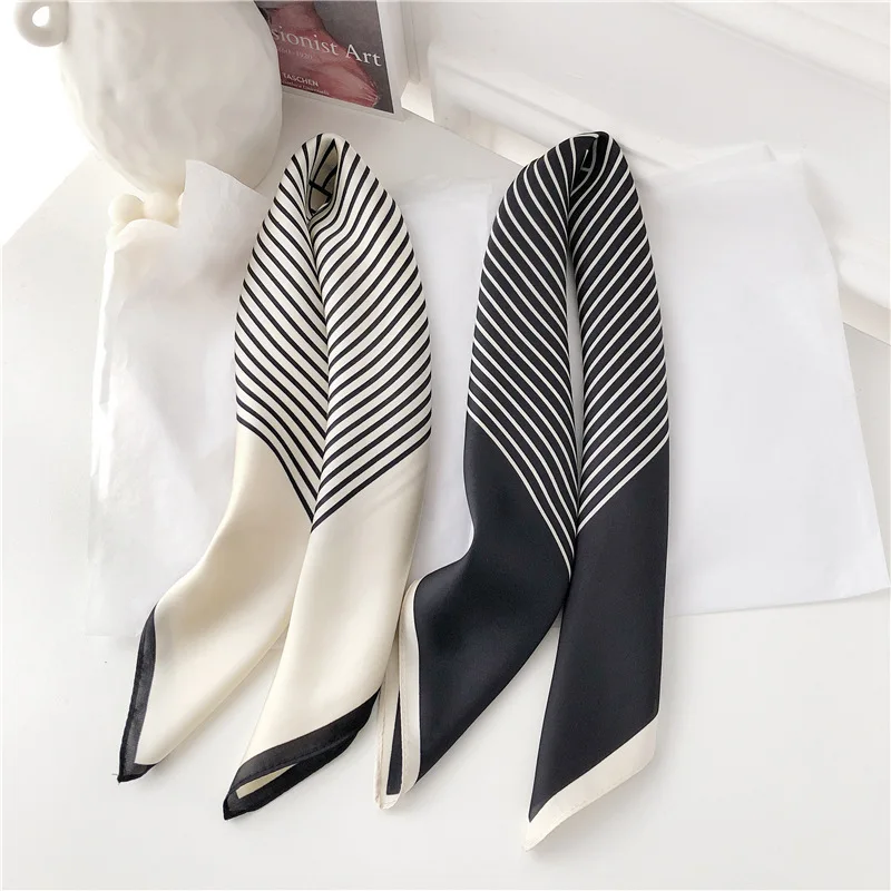 Korean-Style Striped Brocade Scarf