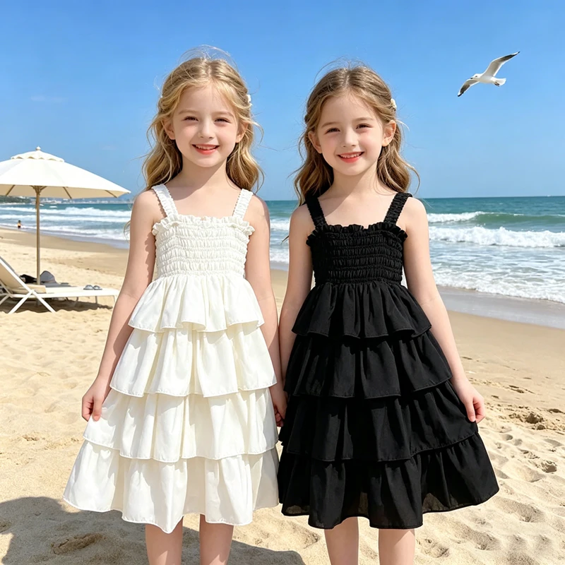 Girls' Sleeveless Summer Dress with Straps