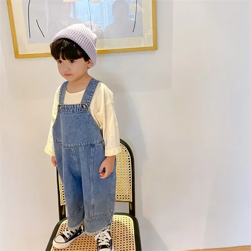 Kids' Denim Romper with Straps