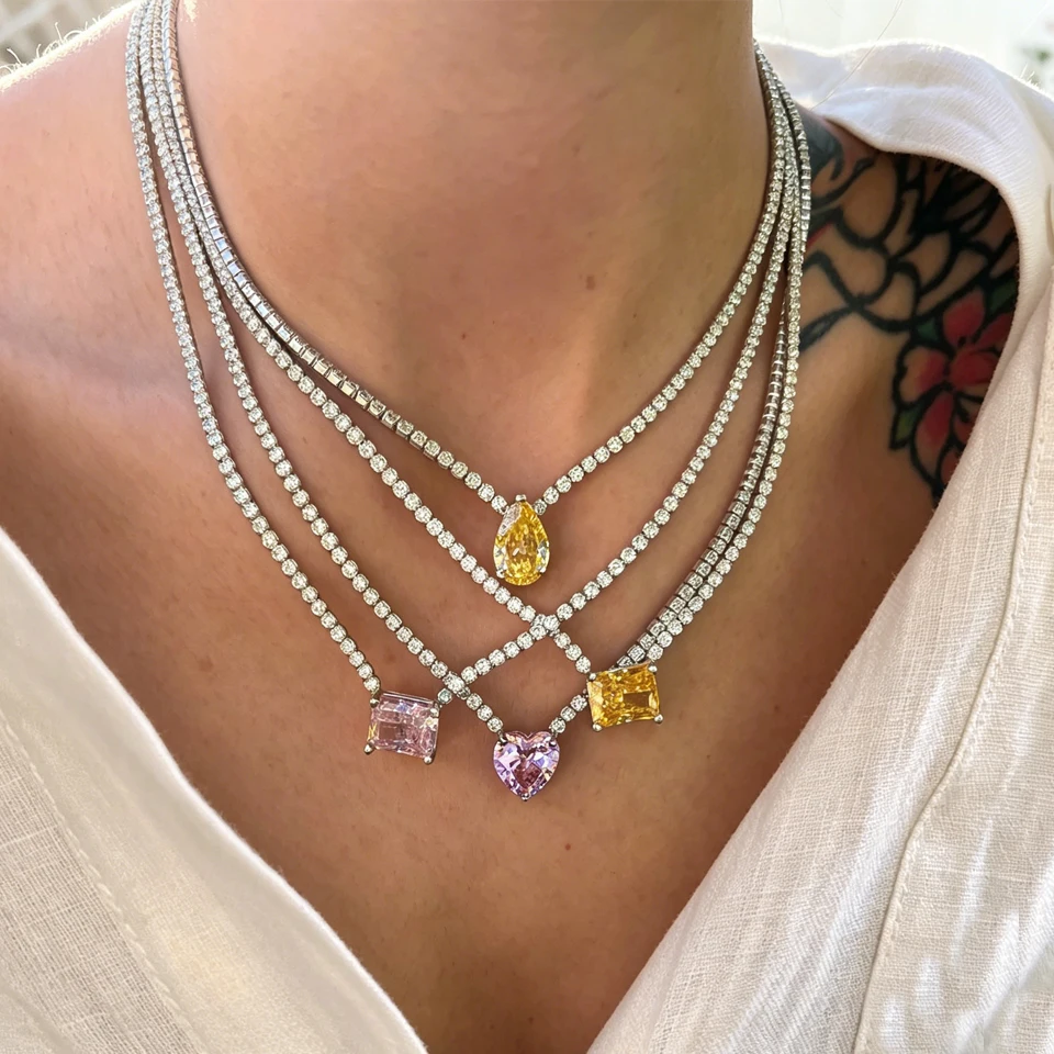 Crystal Heart Print Necklace