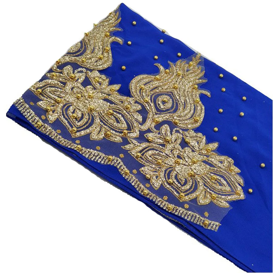 Chiffon Headscarf with Beads and Gold Shimmer — Image 15