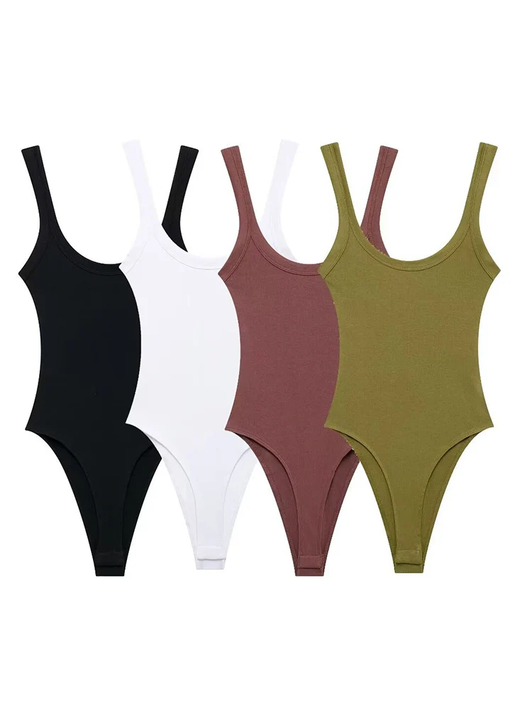 Slim-Fit Ribbed Bodysuit with Buttons