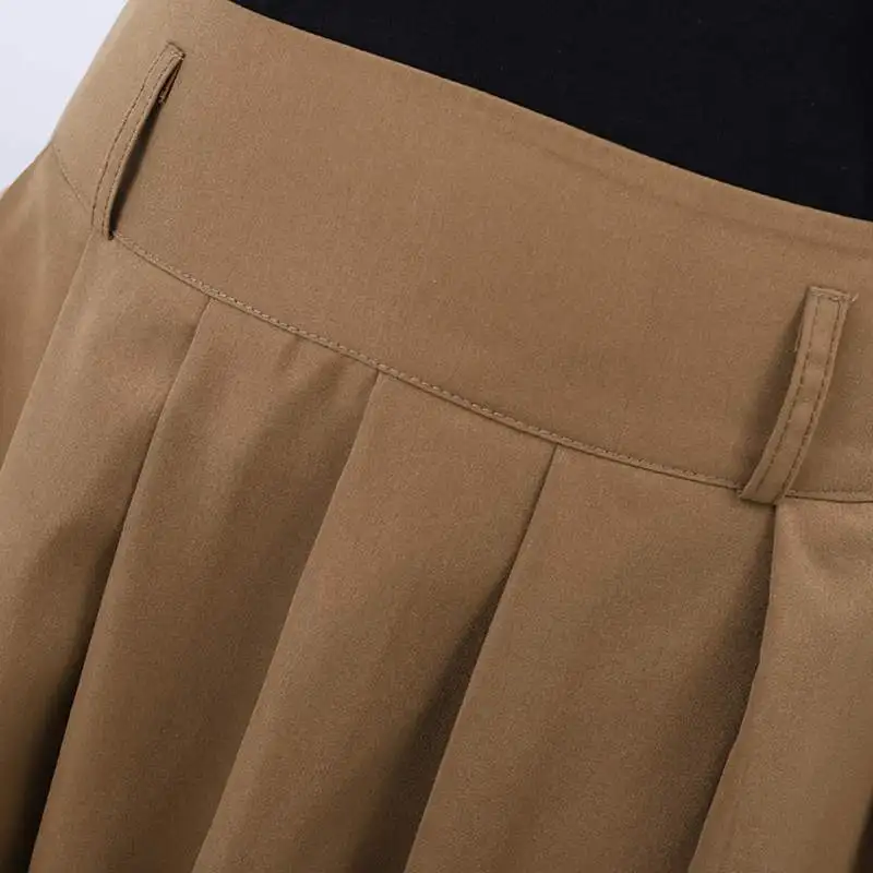 High Waist Pleated Skirt with Wide Swing — Image 25