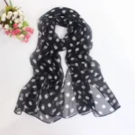 Polka Dot Chiffon Scarf