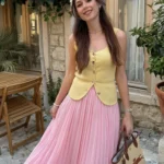 تنورة بليسيه بخصر مطاطي وقصّة A — صورة 3