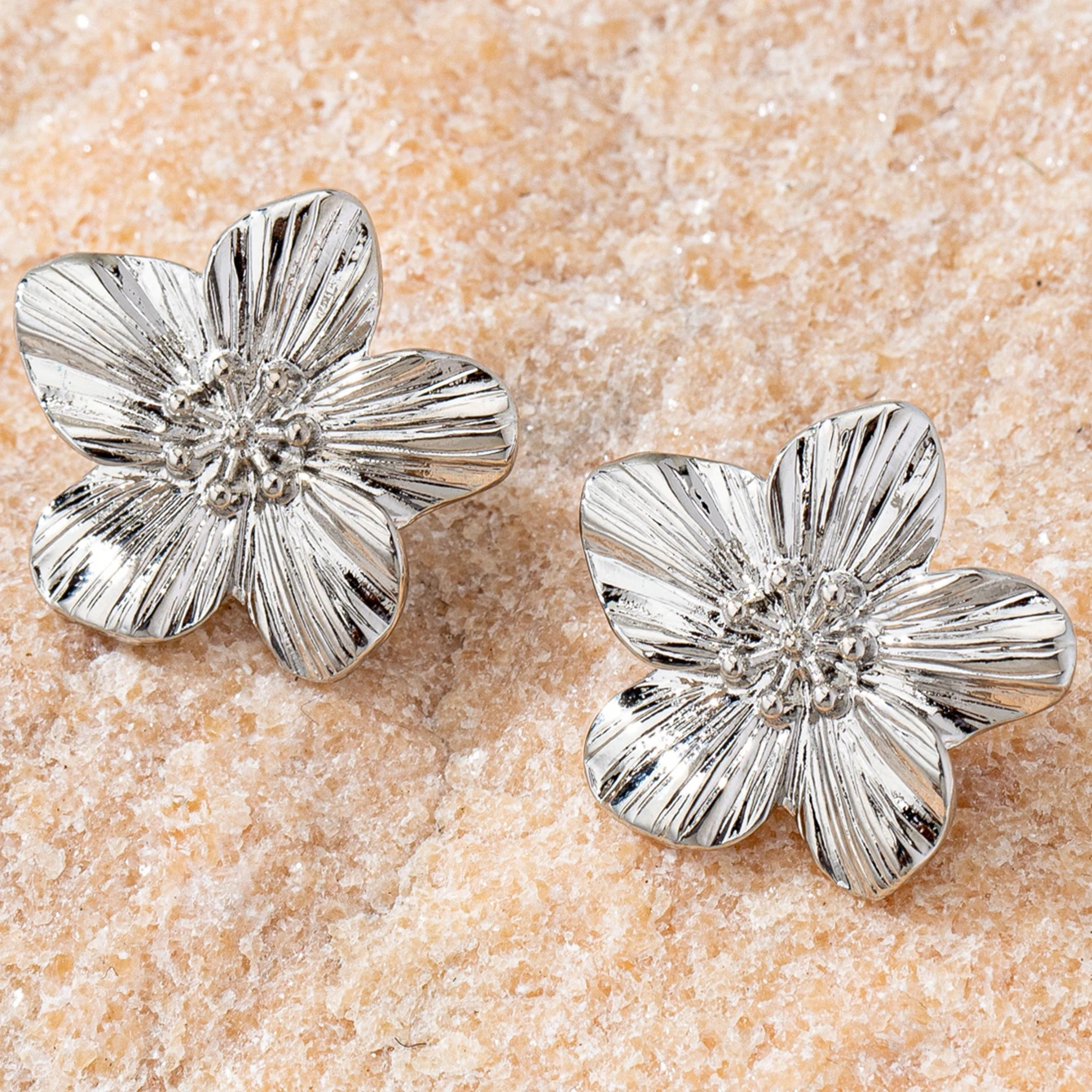 Elegant Flower Clip-On Earrings