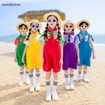 Kids' Shirt and Suspender Shorts Set