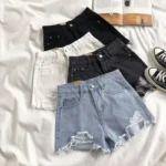 Denim High-Waisted Shorts