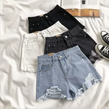 Denim High-Waisted Shorts