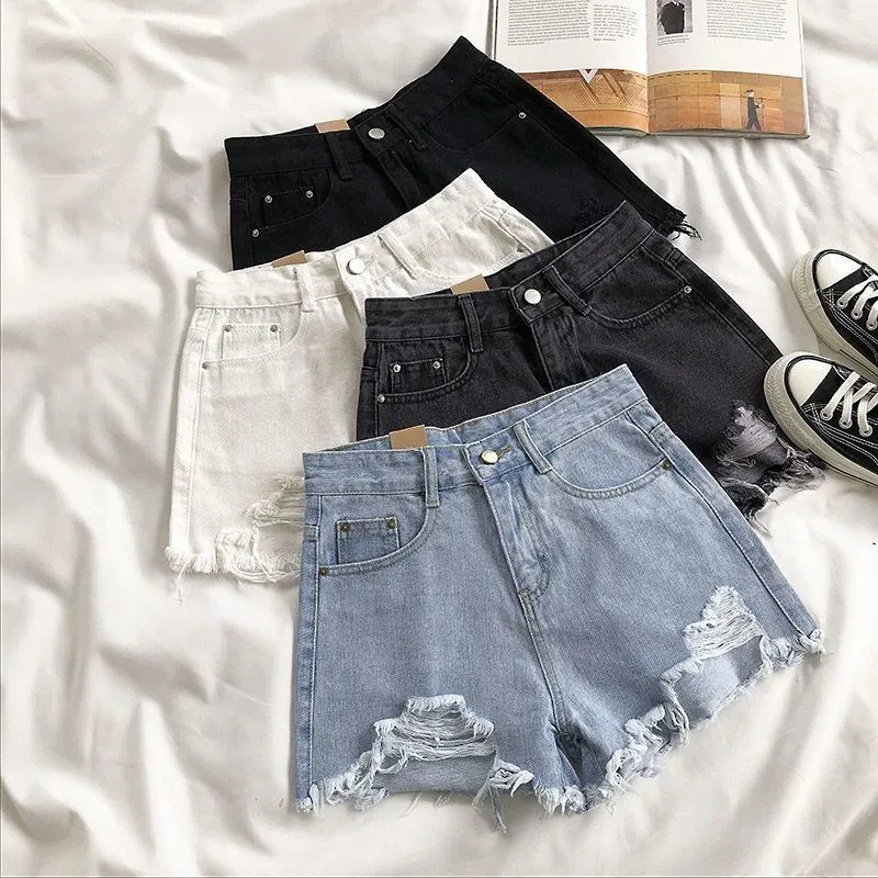 Denim High-Waisted Shorts