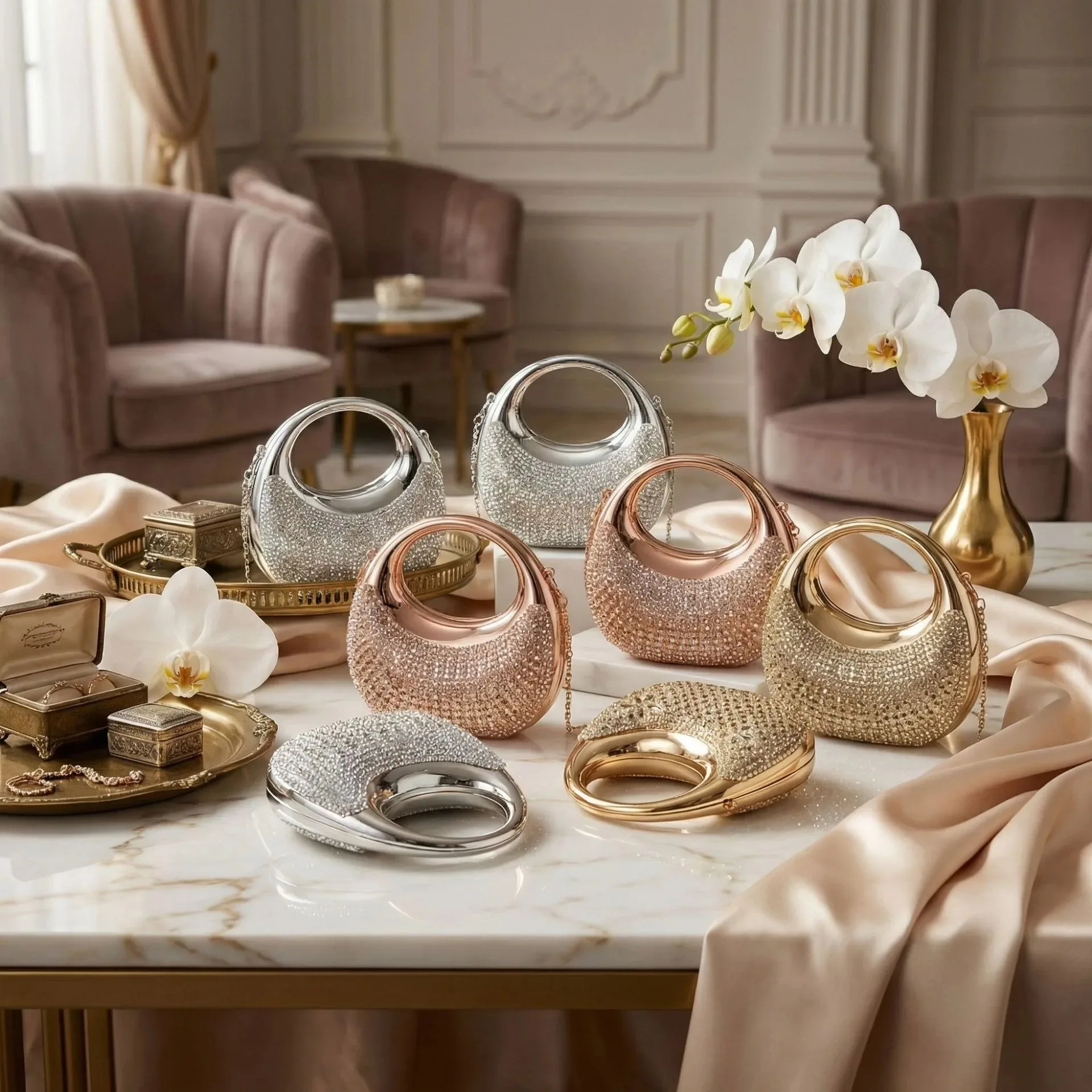 Elegant Small Gold Evening Bag