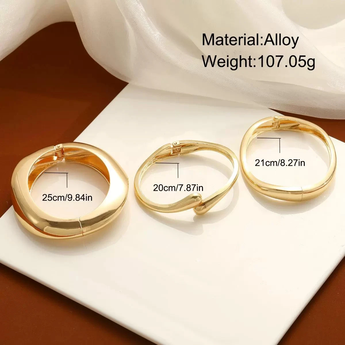 Wide Minimalist Gold-Tone Bracelet