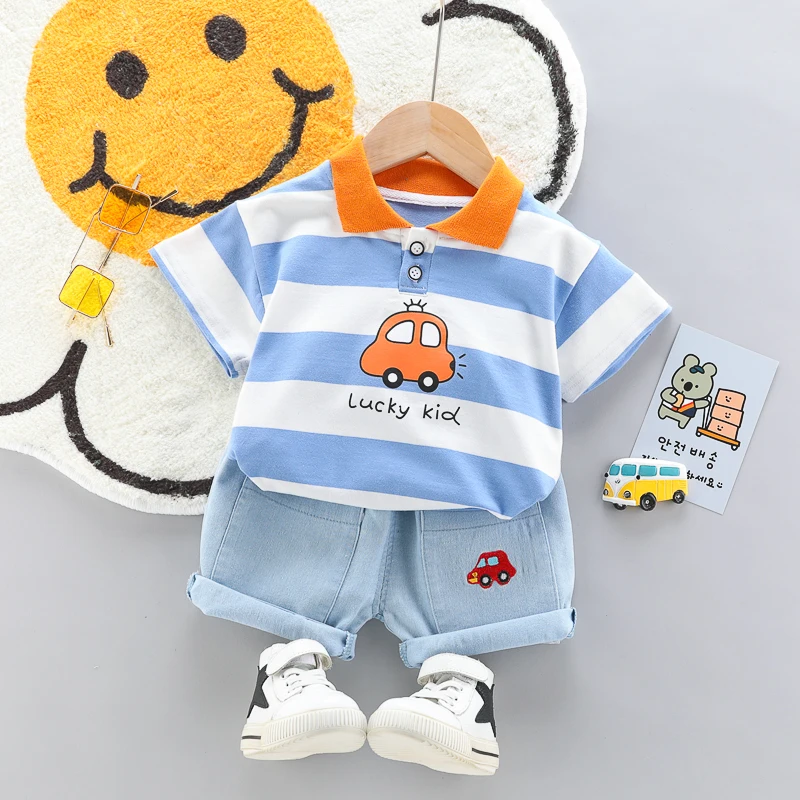 Boys' Polo and Denim Shorts Set