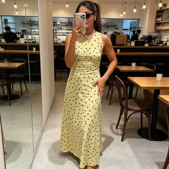 Elegant Polka Dot Maxi Dress