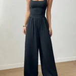 Women's Loose Pleated Jumpsuit with Elastic Waist — Image 3