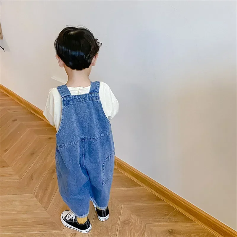 Kids' Denim Romper with Straps