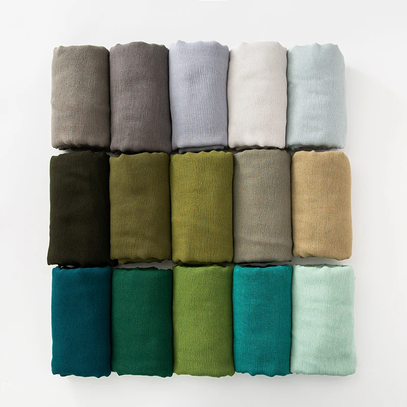 Solid Cotton Hijab with Fringe
