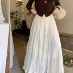 Fitted Pleated Skirt with Elastic Waist — Image 5
